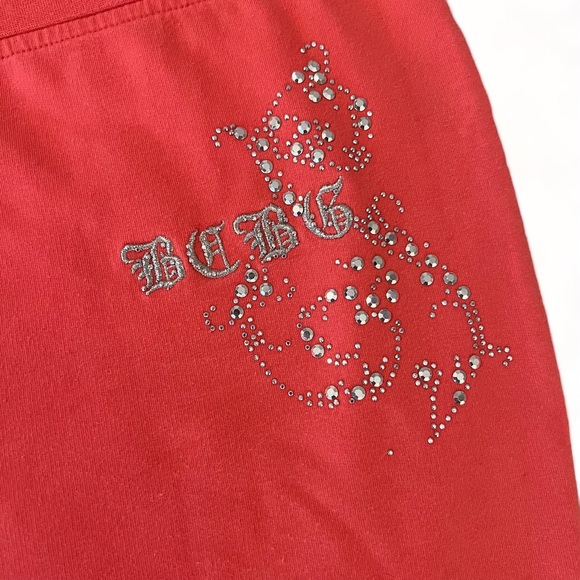 BCBGMaxAzria - Rhinestone Bling Logo Stretch Yoga Althleisure Pants / Size L - Picture 3 of 5